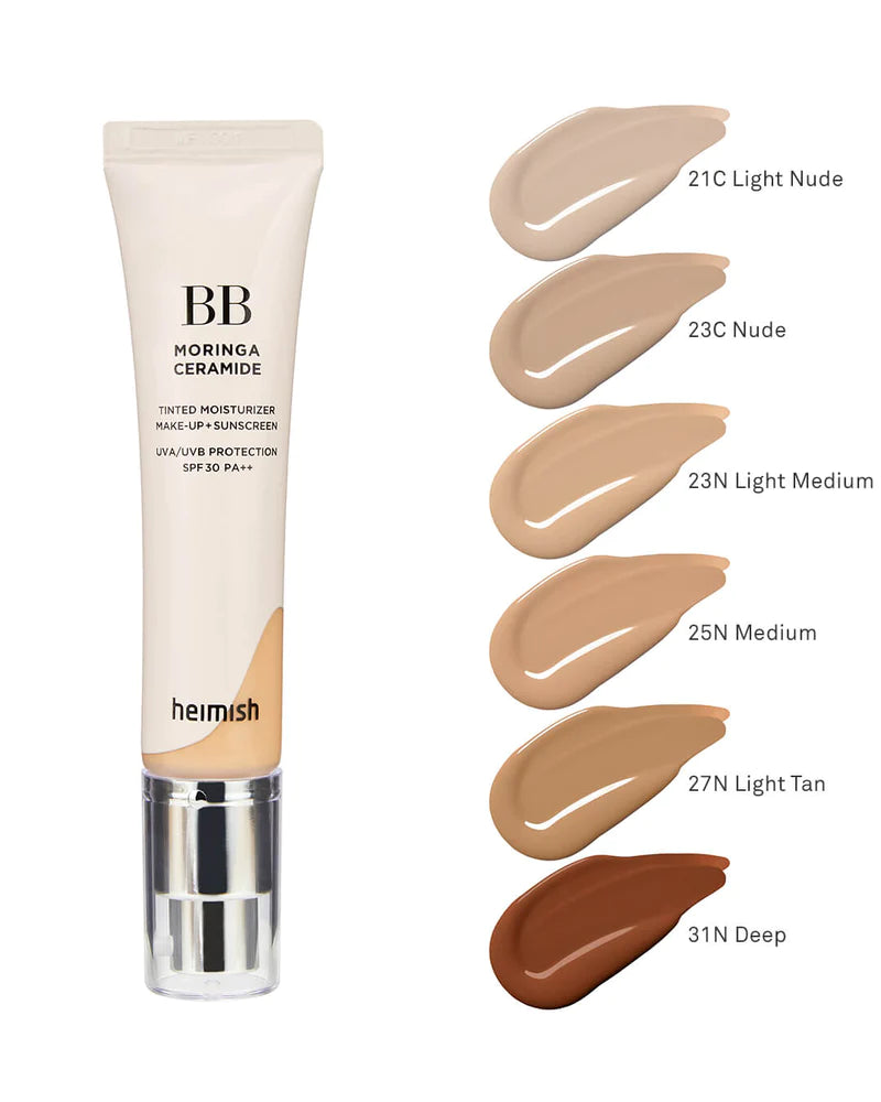 Heimish - Moringa Ceramide BB Cream - 7 Colours (30ml)