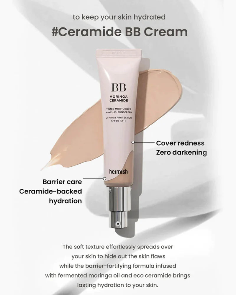 Heimish - Moringa Ceramide BB Cream - 7 Colours (30ml)